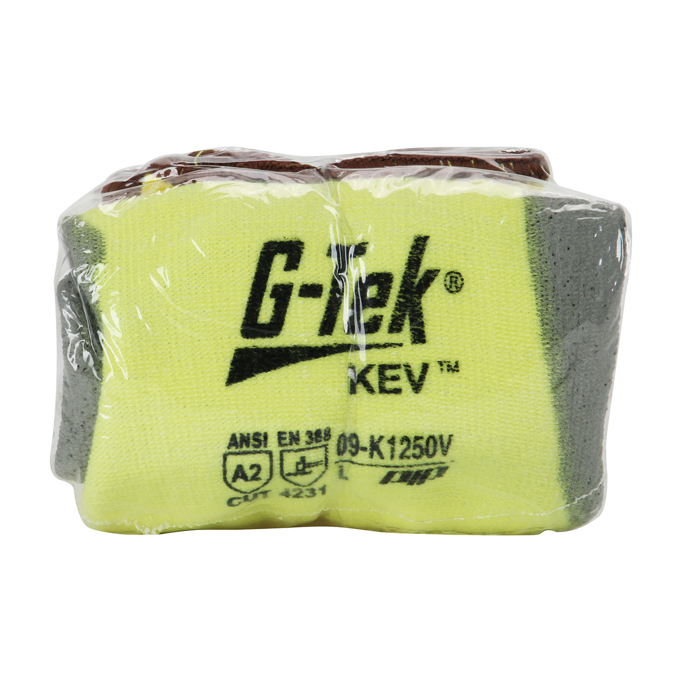 G-Tek® KEV™ Seamless Knit Kevlar® / Elastane Glove with Polyurethane Coated Flat Grip on Palm & Fingers - Vend-Ready