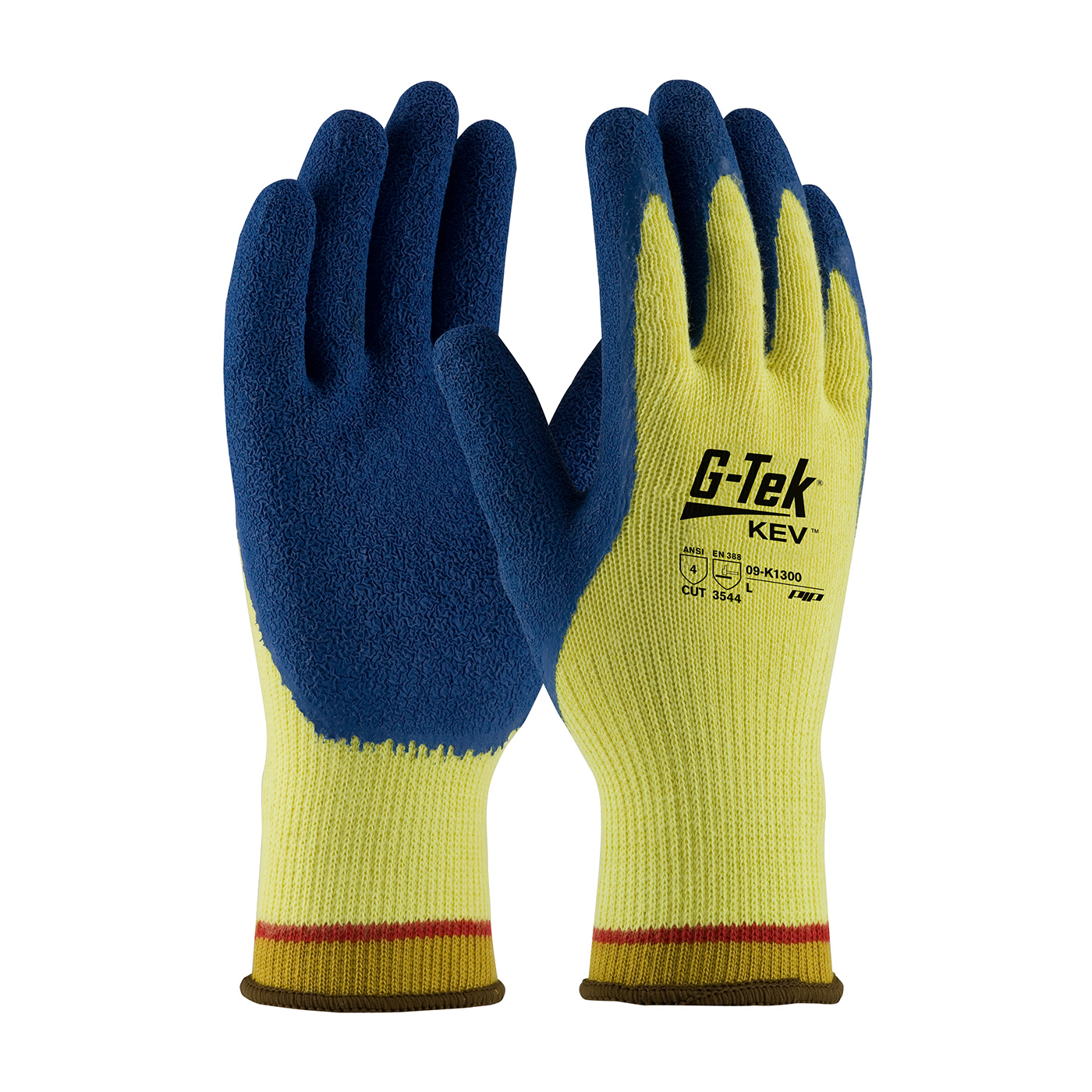 G-Tek® KEV™ Seamless Knit Kevlar® Glove with Latex Coated Crinkle Grip on Palm & Fingers