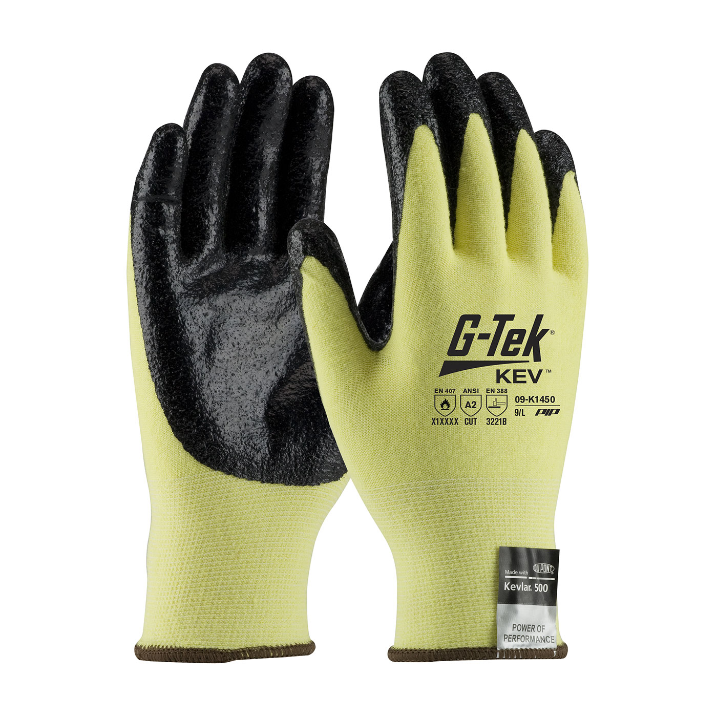 G-Tek® KEV™ Seamless Knit Kevlar® / Elastane Glove with Nitrile Coated Smooth Grip on Palm & Fingertips - Medium Weight