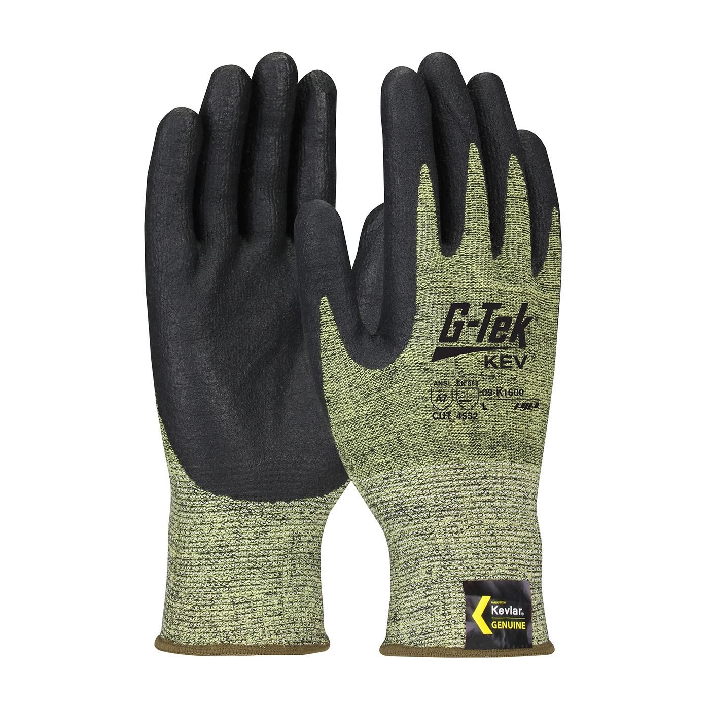 G-Tek® KEV™ Seamless Knit Kevlar® Blended Glove with Nitrile Coated Foam Grip on Palm & Fingers