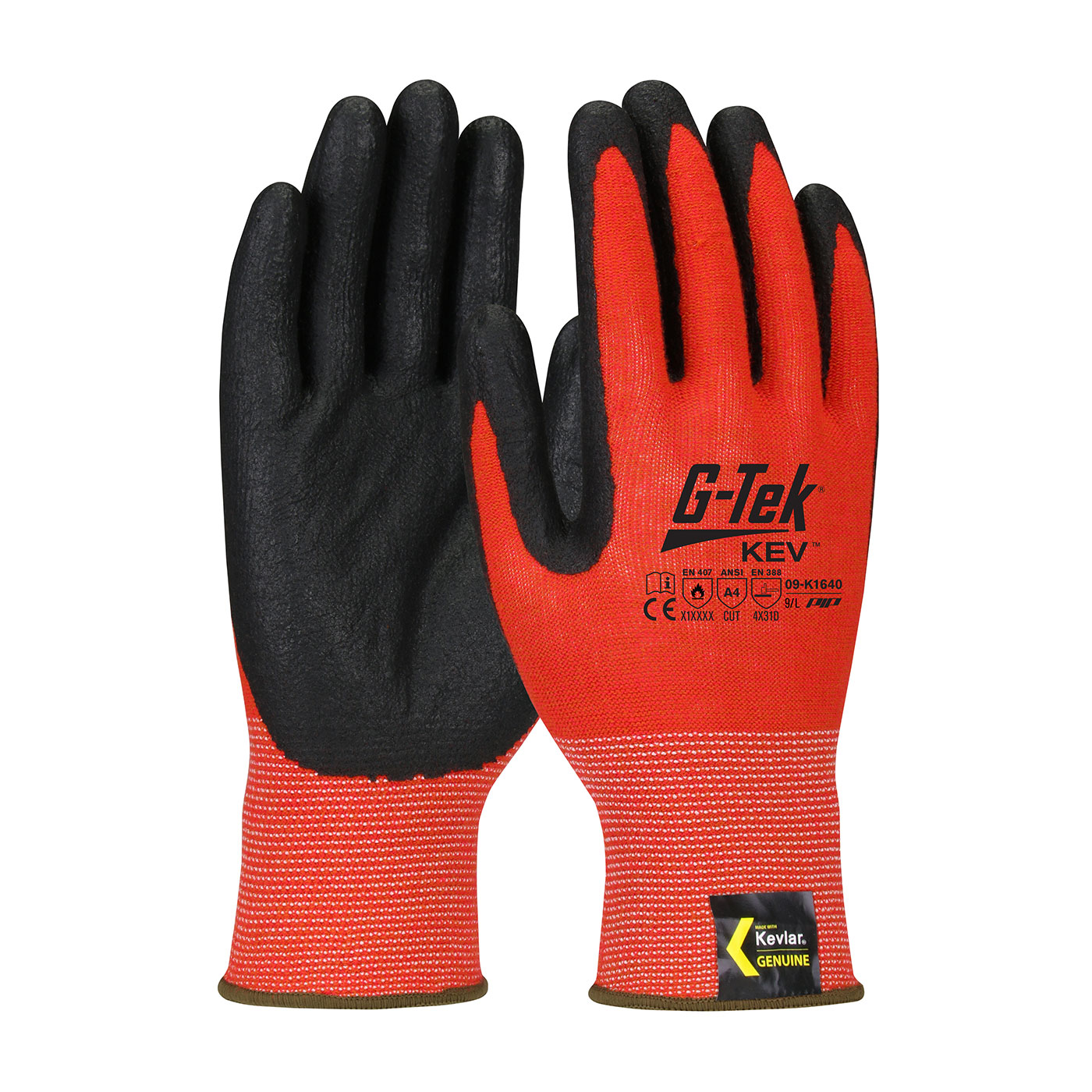 G-Tek Kev Gloves, Kevlar Engineered Yarn, Red 13 09-K1640/S