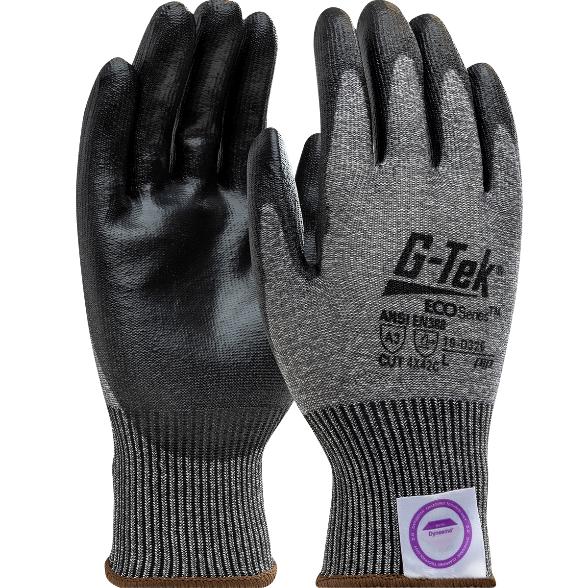 G-Tek® 3GX® Seamless Knit Dyneema® Diamond Blended Glove with Polyurethane Coated Flat Grip on Palm & Fingers