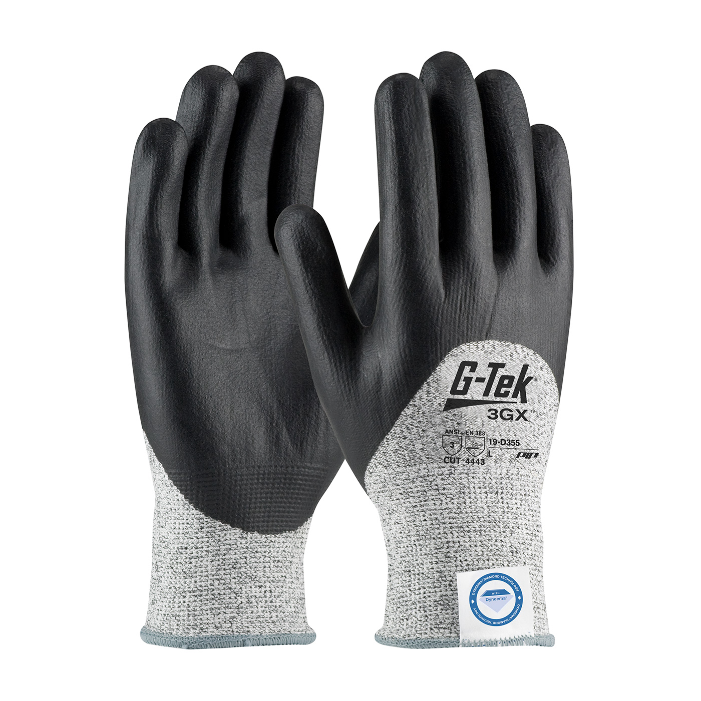 G-Tek® 3GX® Seamless Knit Dyneema® Diamond Blended Glove with Nitrile Coated Foam Grip on Palm, Fingers & Knuckles