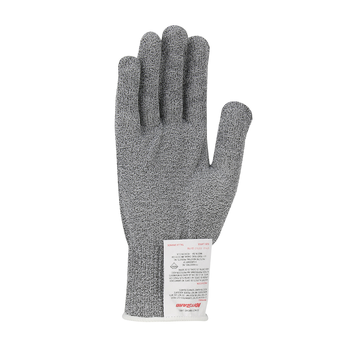 Seamless Knit Dyneema&reg; Blended Antimicrobial Glove - Light Weight, Gray, L