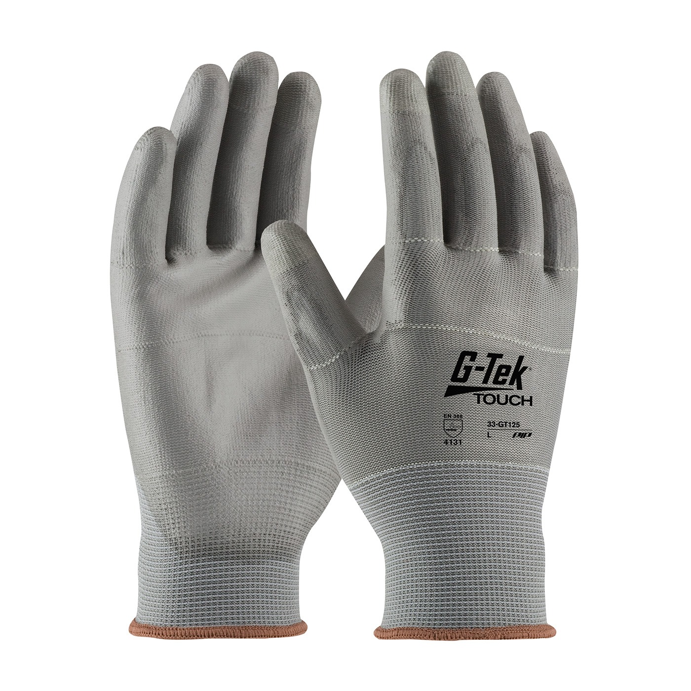 G-Tek® Touch Seamless Knit Nylon/Polyester Glove with Polyurethane Coated Flat Grip on Palm & Fingers - Touchscreen Compatible