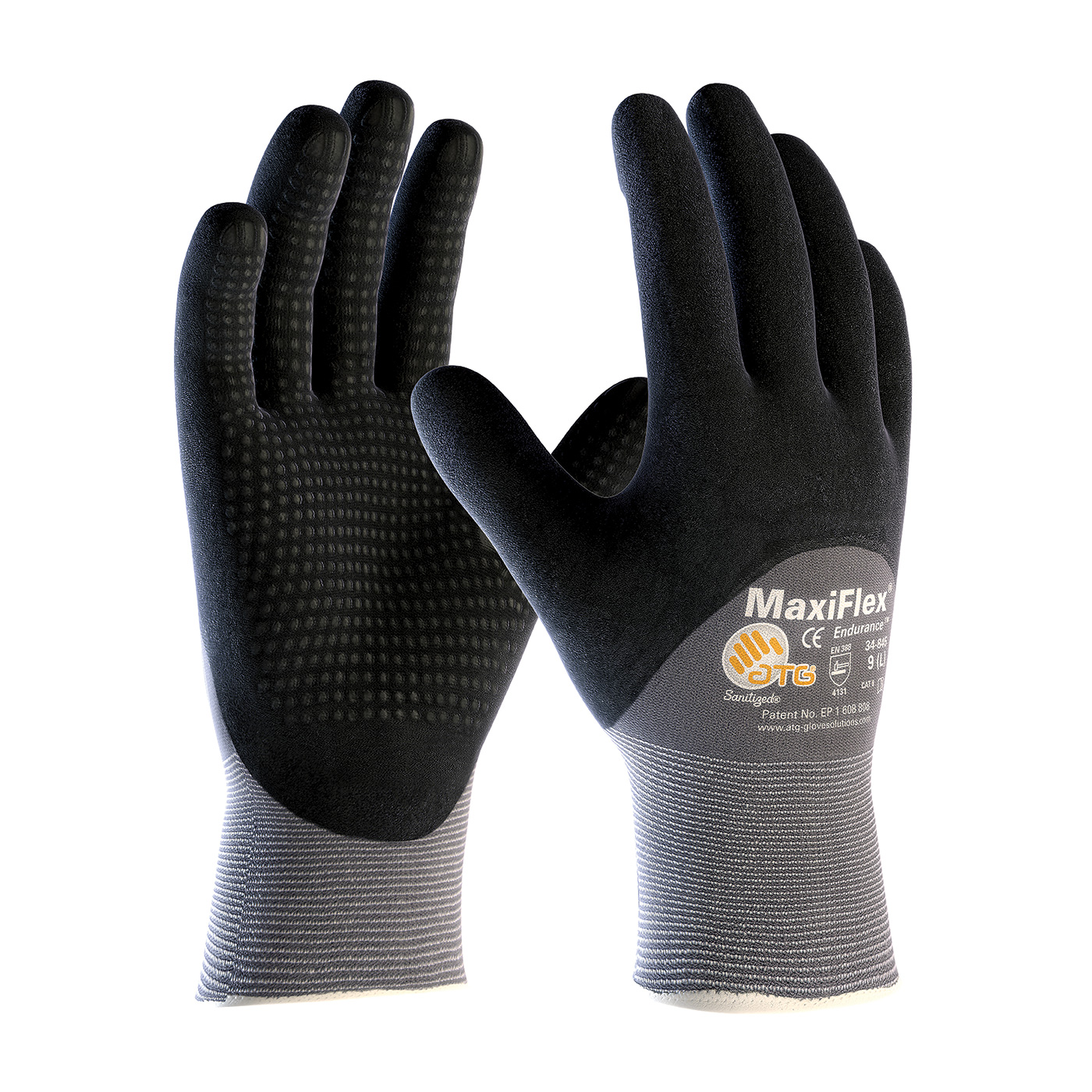 MaxiFlex® Endurance™ Seamless Knit Nylon Glove with Nitrile Coated MicroFoam Grip on Palm, Fingers & Knuckles - Micro Dot Palm - Touchscreen Compatible