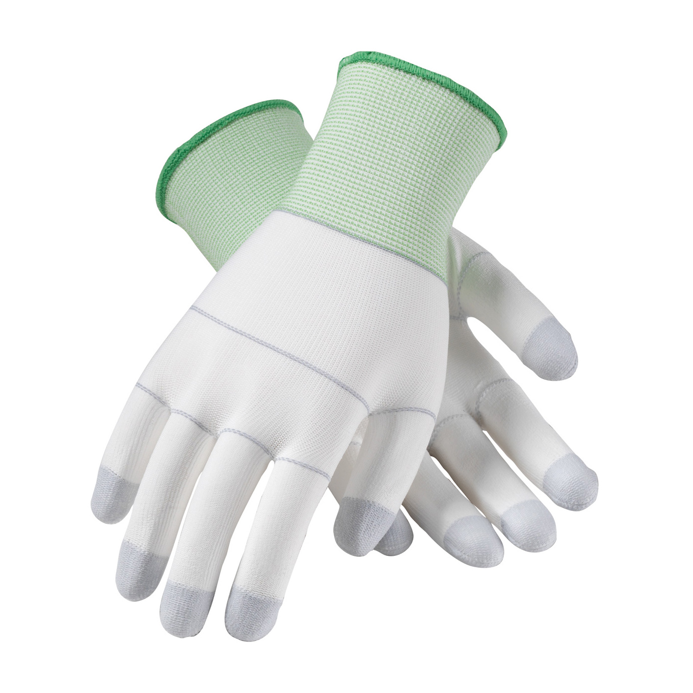 Seamless Knit Nylon Clean Environment Glove with Polyurethane Coated Smooth Grip on Palm &amp; Fingers, White, XL