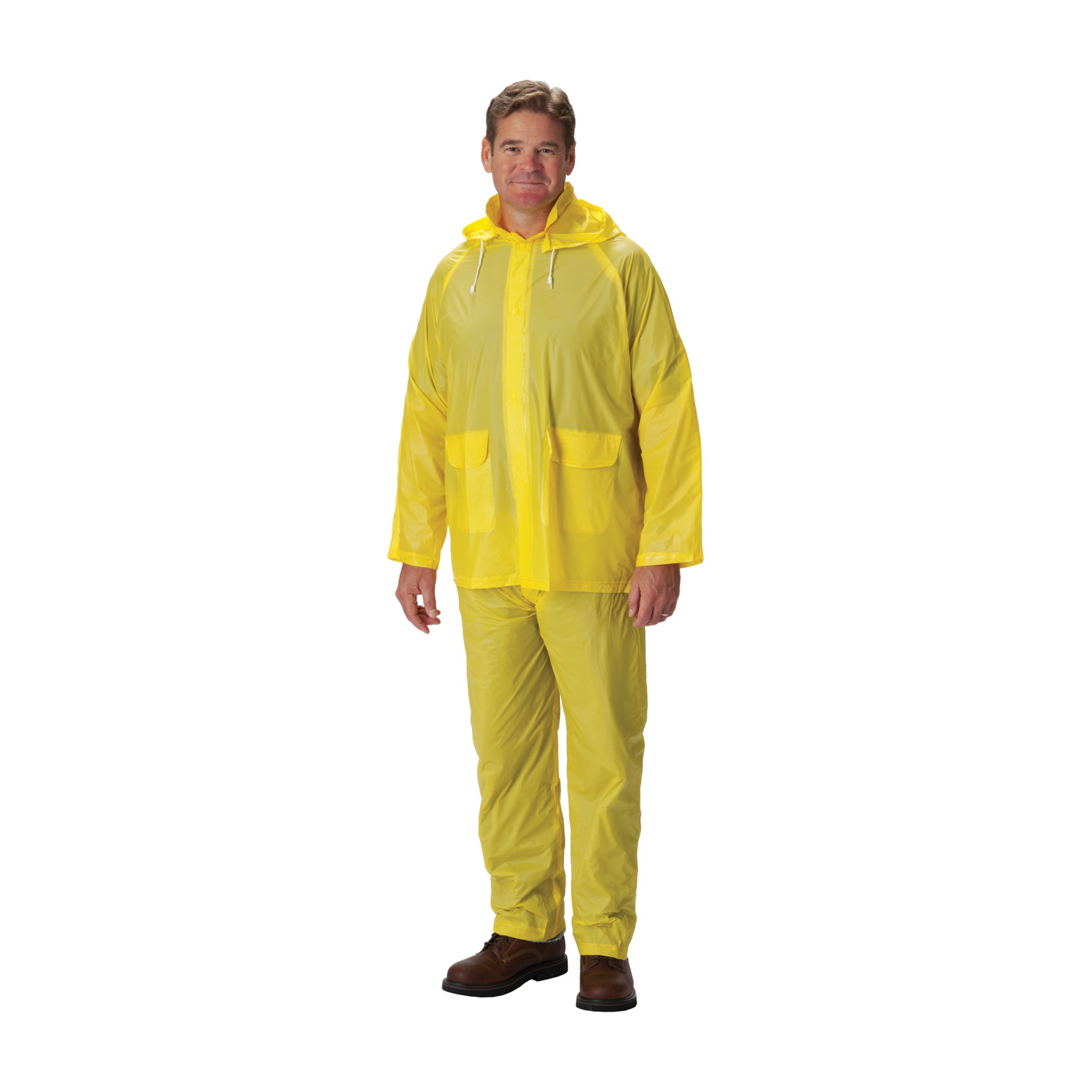 Value Three-Piece Rainsuit - 0.10 mm, Yellow, 5XL