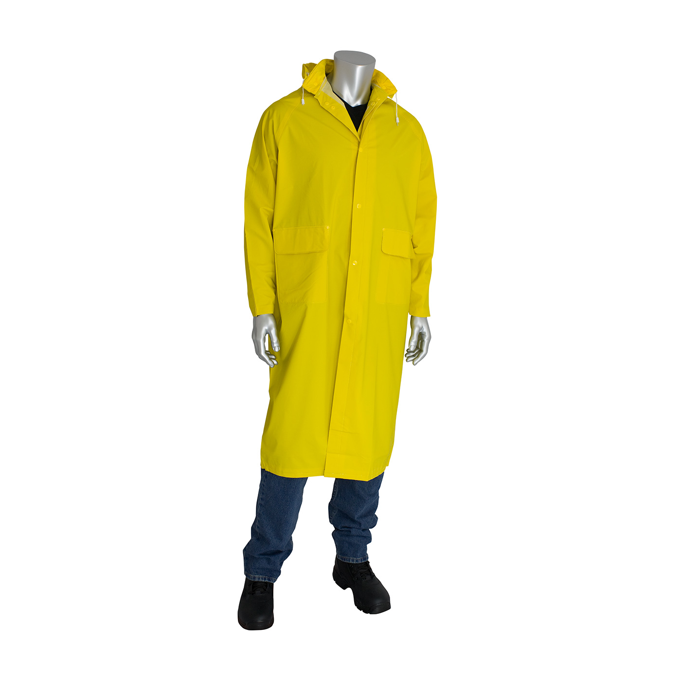 Premium Two-Piece 48" Treated Raincoat - 0.35 mm, Yellow, 2XL