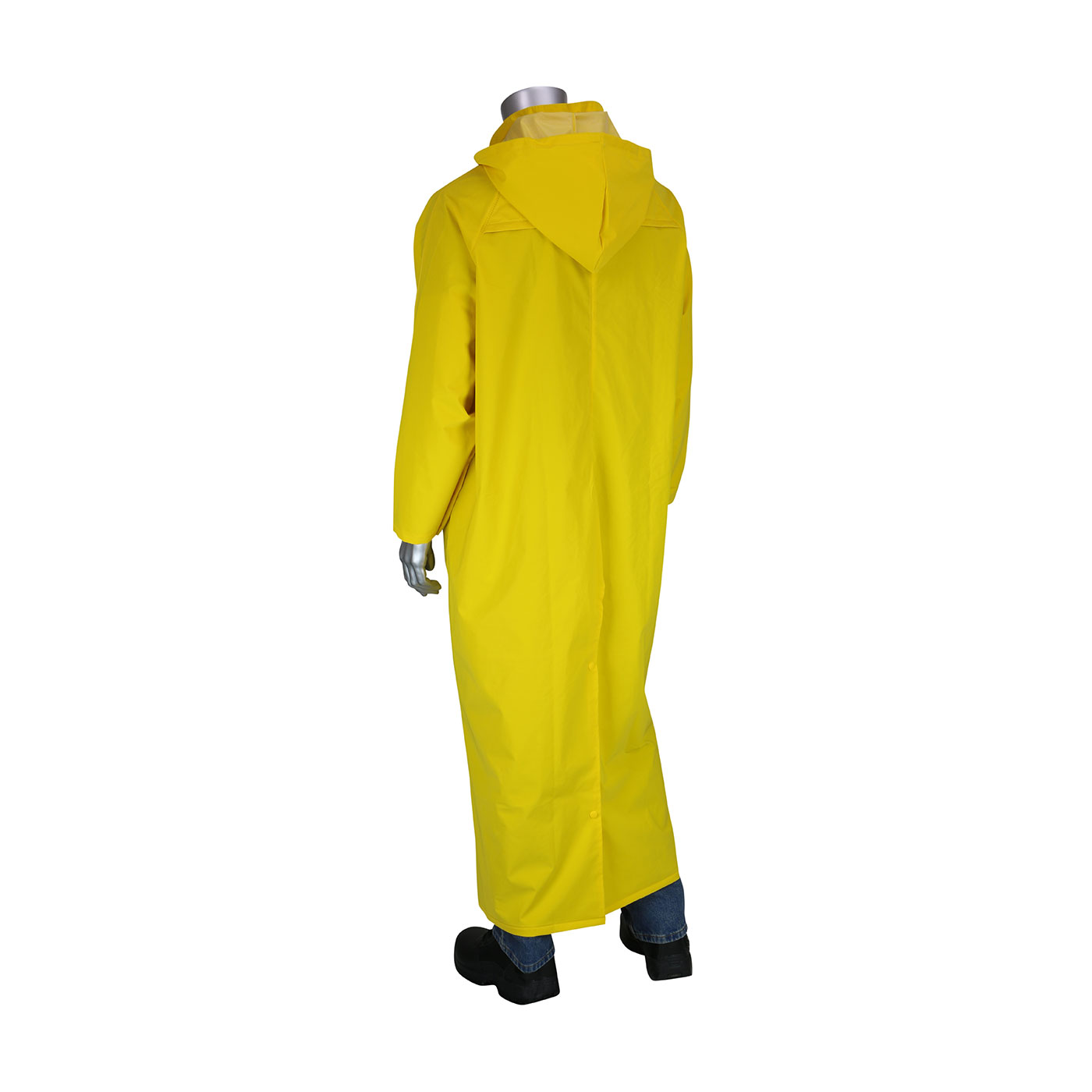 Premium 60&quot; Duster Raincoat with Limited Flammability - 0.35 mm, Yellow, S