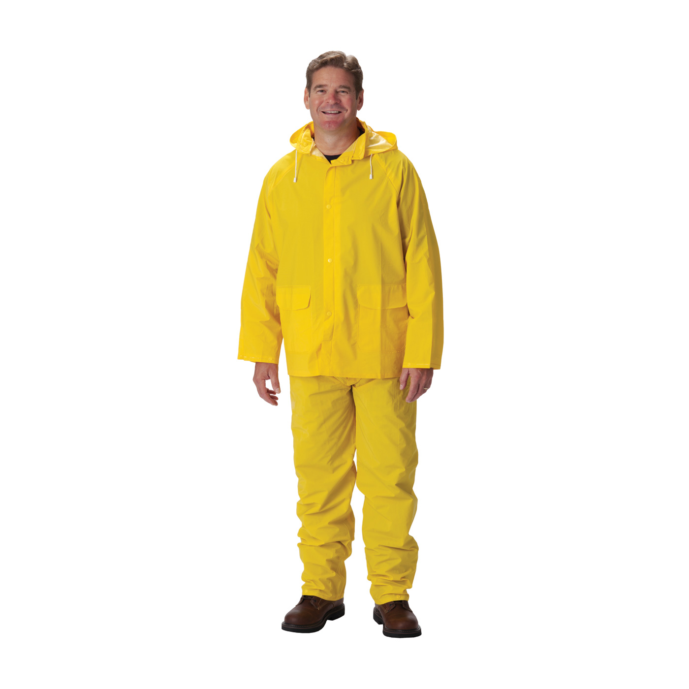 Premium Three-Piece Rainsuit - 0.35mm, Yellow, S