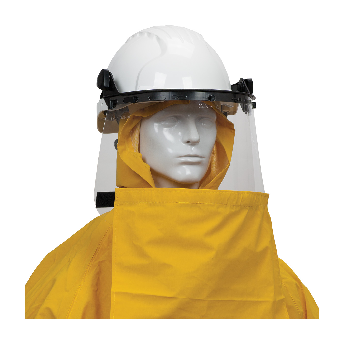 PVC Jacket with Hood and Bib Overalls - 0.33 mm, Yellow, 5XL