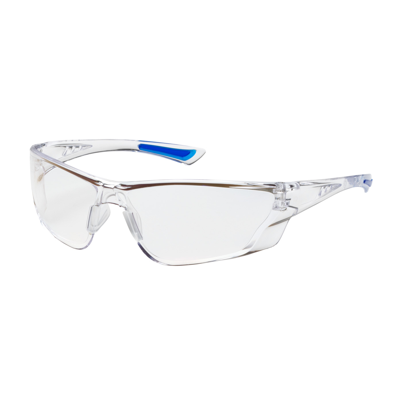 Rimless Safety Glasses with Clear Temple, Clear Lens and Anti-Scratch / Anti-Fog Coating, Clear, OS