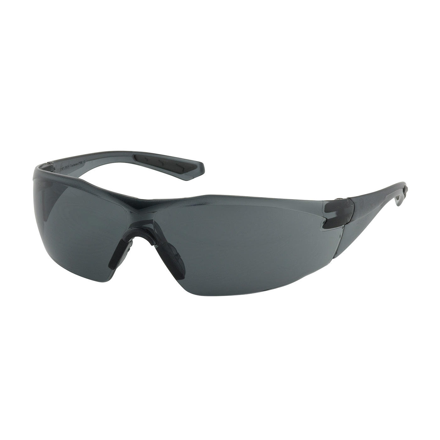 Rimless Safety Glasses with Gray Temple, Gray Lens and Anti-Scratch / Anti-Fog Coating, Gray, OS