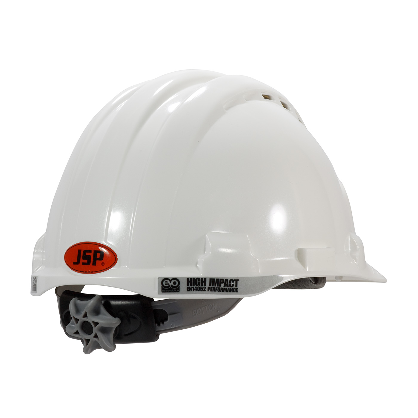 Vented, Type II Hard Hat with HDPE Shell, EPS Impact Liner, Polyester Suspension and Wheel Ratchet Adjustment, White, OS