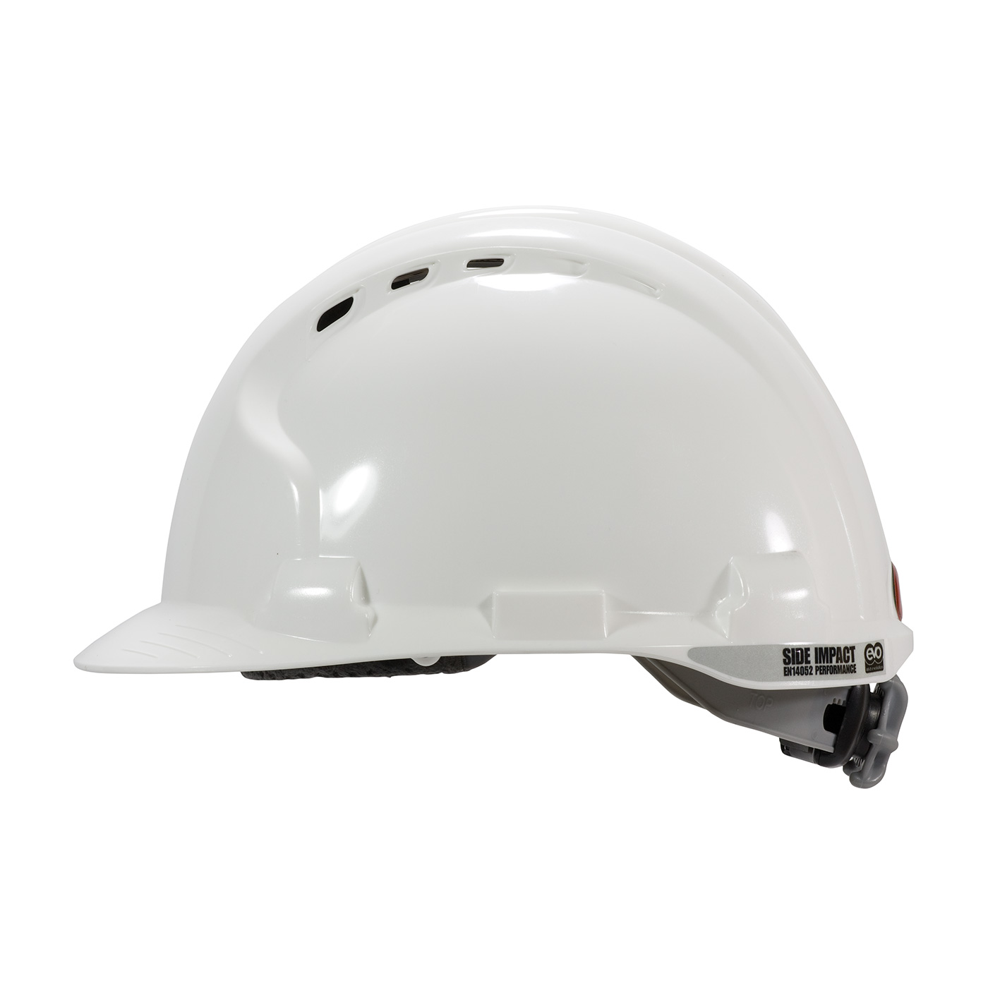 Vented, Type II Hard Hat with HDPE Shell, EPS Impact Liner, Polyester Suspension and Wheel Ratchet Adjustment, White, OS