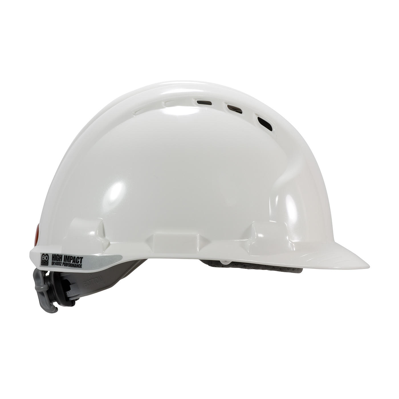 Vented, Type II Hard Hat with HDPE Shell, EPS Impact Liner, Polyester Suspension and Wheel Ratchet Adjustment, White, OS