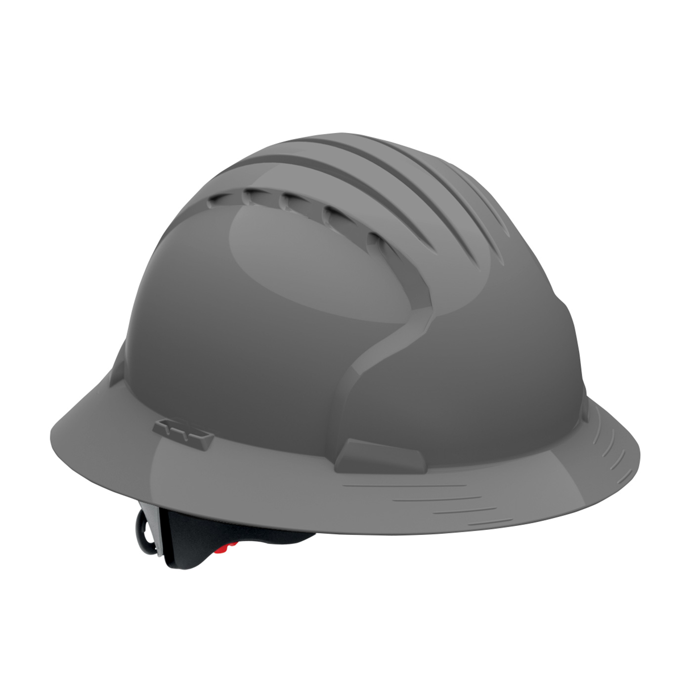 Vented, Full Brim Hard Hat with HDPE Shell and Wheel Ratchet Adjustment, Gray, OS