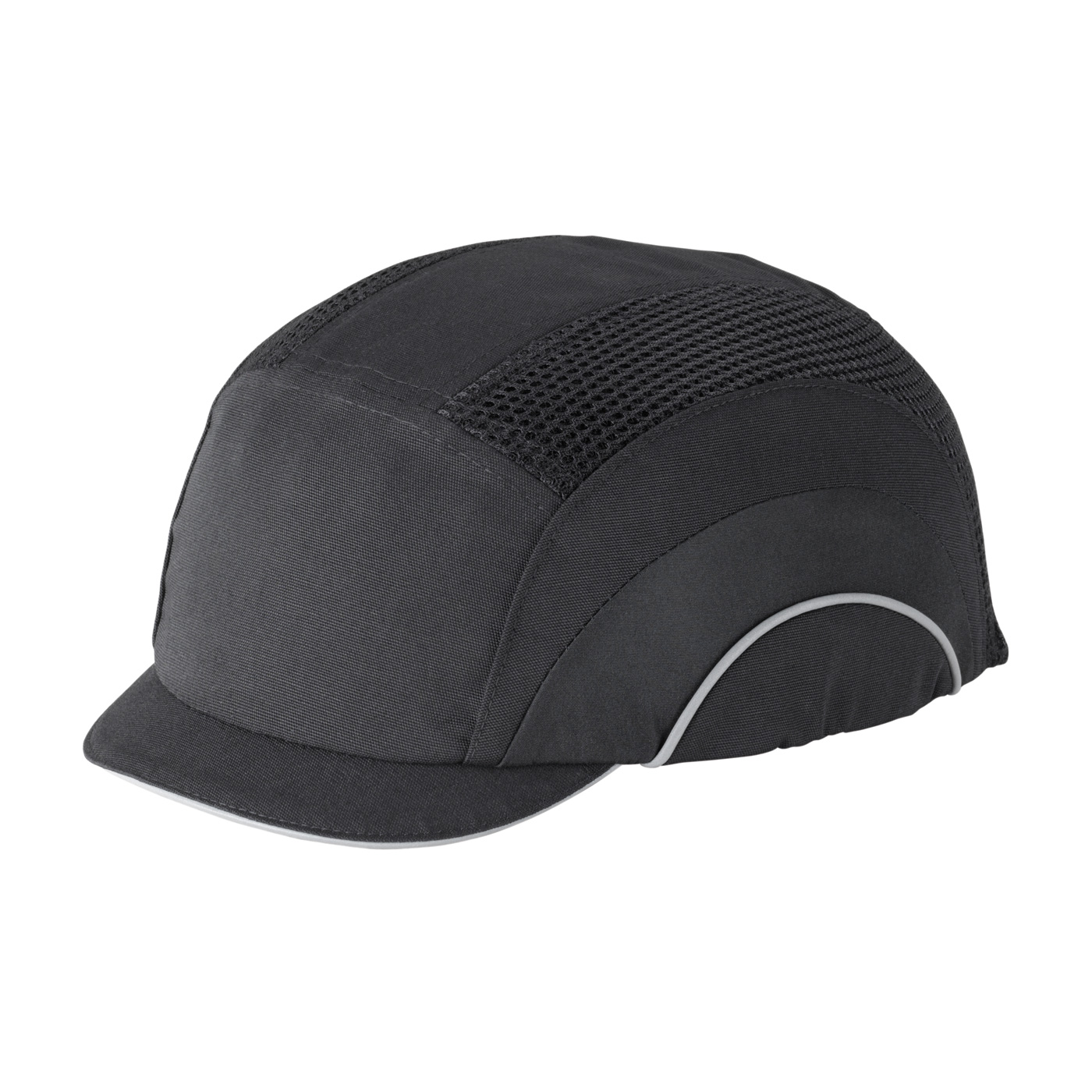 Baseball Style Bump Cap with HDPE Protective Liner and Adjustable Back - Micro Brim, Black, OS