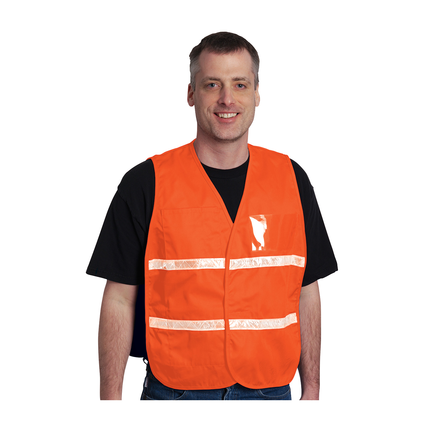 Non-ANSI Incident Command Vest - Solid Polyester, Hi-Vis Orange, 4XL-5XL