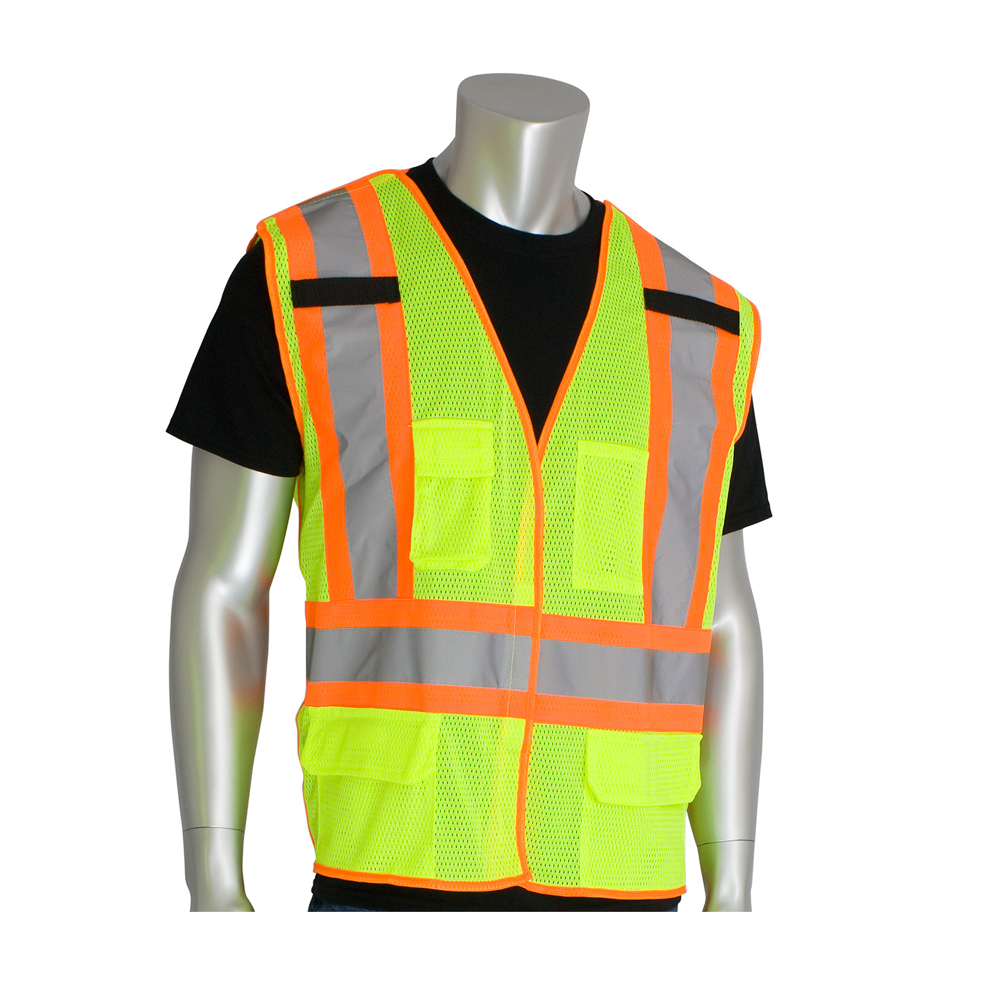 ANSI Type R Class 2 and CAN/CSA Z96 Two-Tone X-Back Breakaway Mesh Vest, Hi-Vis Yellow, M