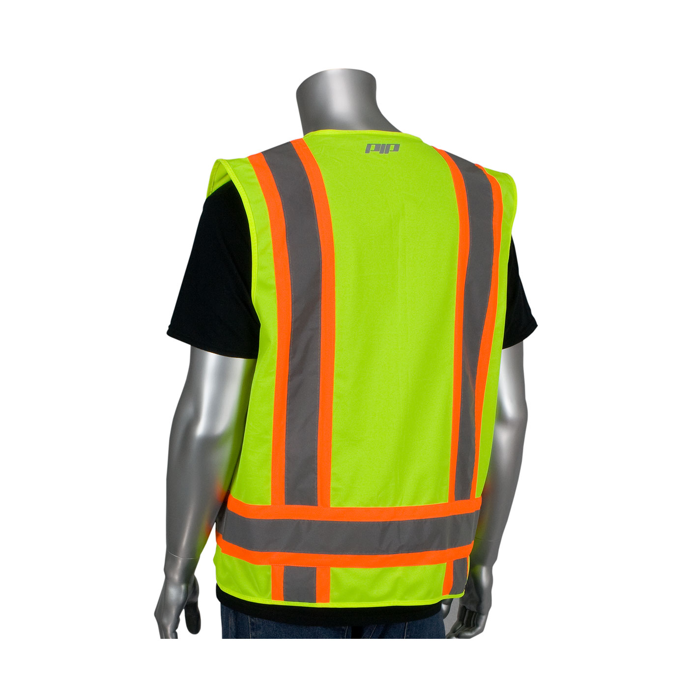 ANSI Type R Class 2 Two-Tone Eleven Pocket Surveyors Vest, Hi-Vis Yellow, S