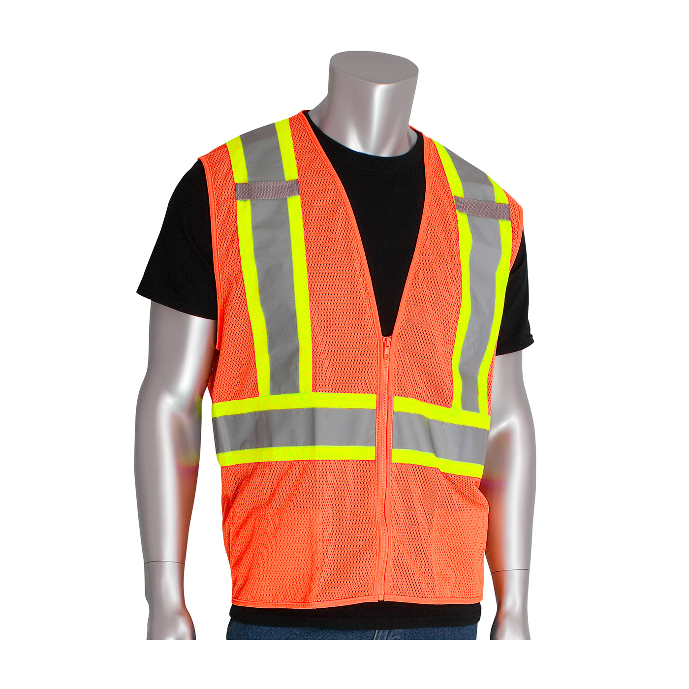 PIP® ANSI Type R Class 2 Two-Tone Mesh Vest with "D" Ring Access