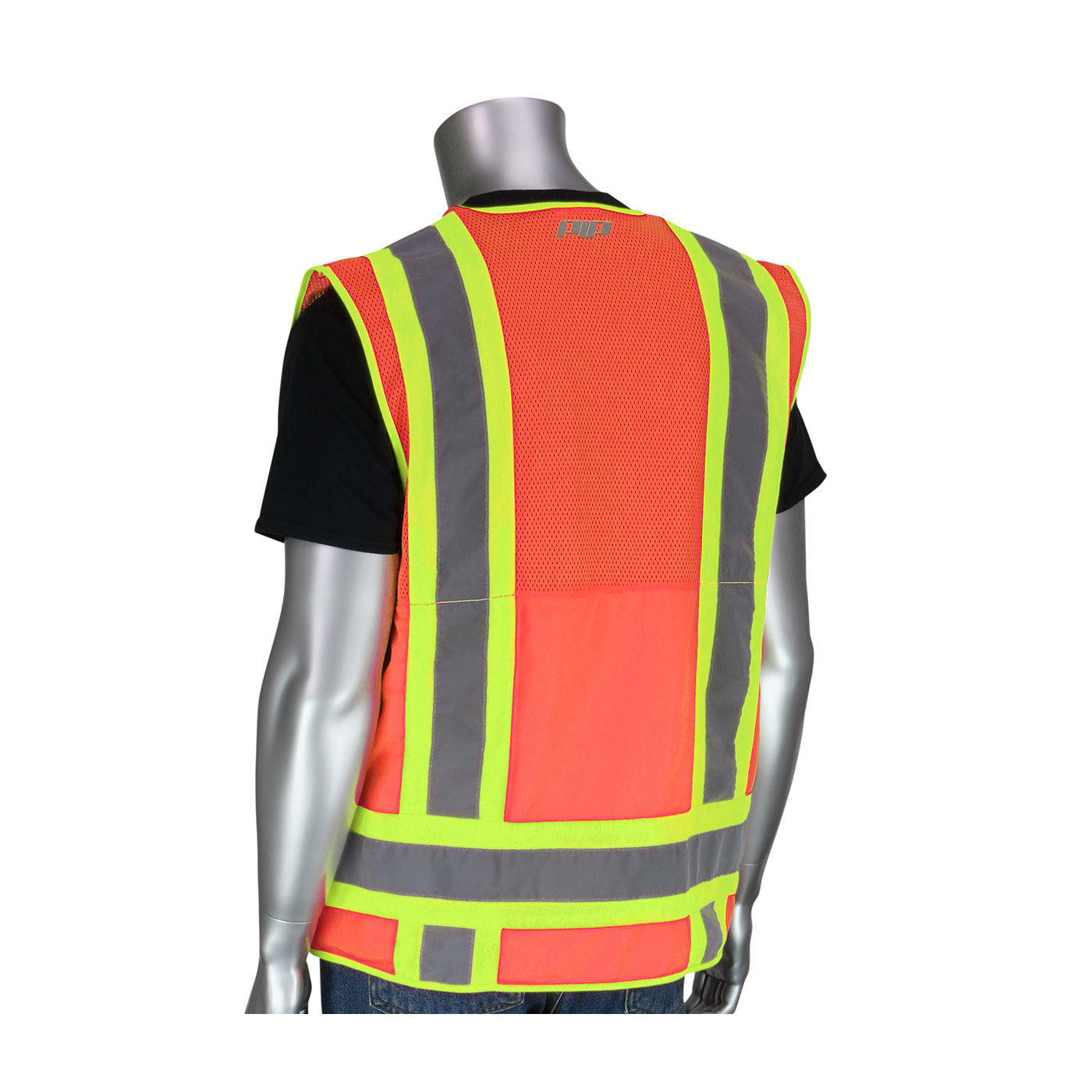 ANSI Type R Class 2 Two-Tone Ten Pocket Surveyors Tech Vest, Hi-Vis Orange, M