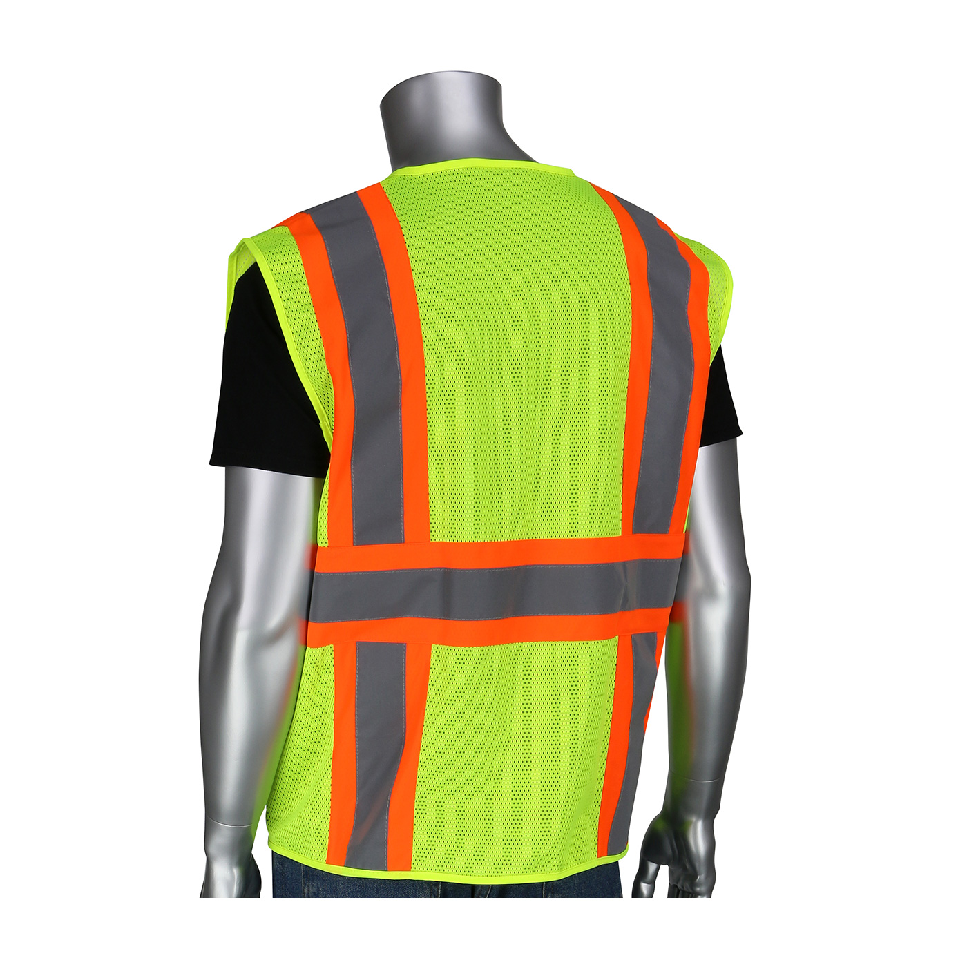 ANSI Type R Class 2 Two-Tone Six Pocket Mesh Vest, Hi-Vis Yellow, S