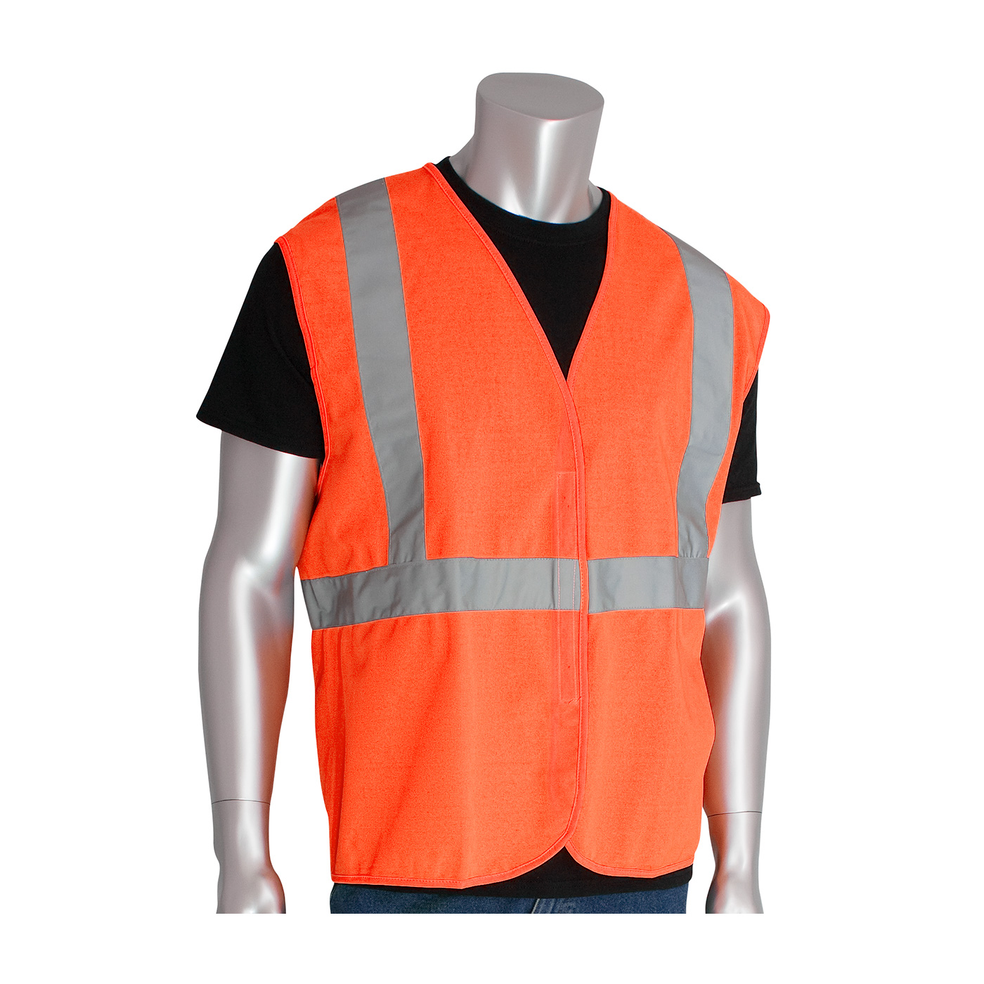ANSI Type R Class 2 Value Hook & Loop Solid Vest, Hi-Vis Orange, 2XL