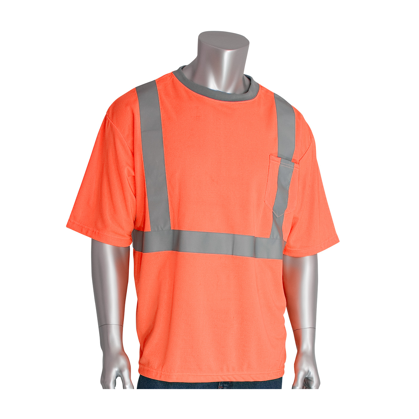 ANSI Type R Class 2 Short Sleeve T-Shirt, Hi-Vis Orange, 2XL