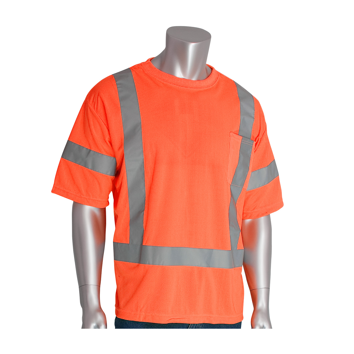 ANSI Type R Class 3 Short Sleeve T-Shirt, Hi-Vis Orange, 2XL