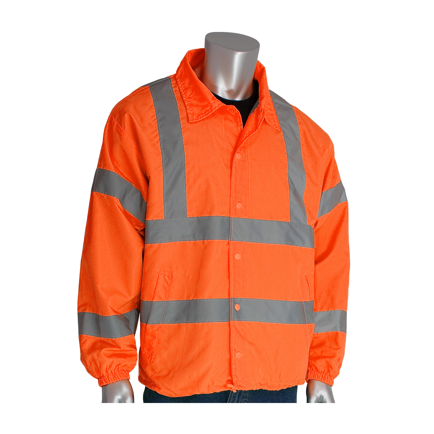 ANSI Type R Class 3 Classic Wind Breaker, Hi-Vis Orange, 2XL