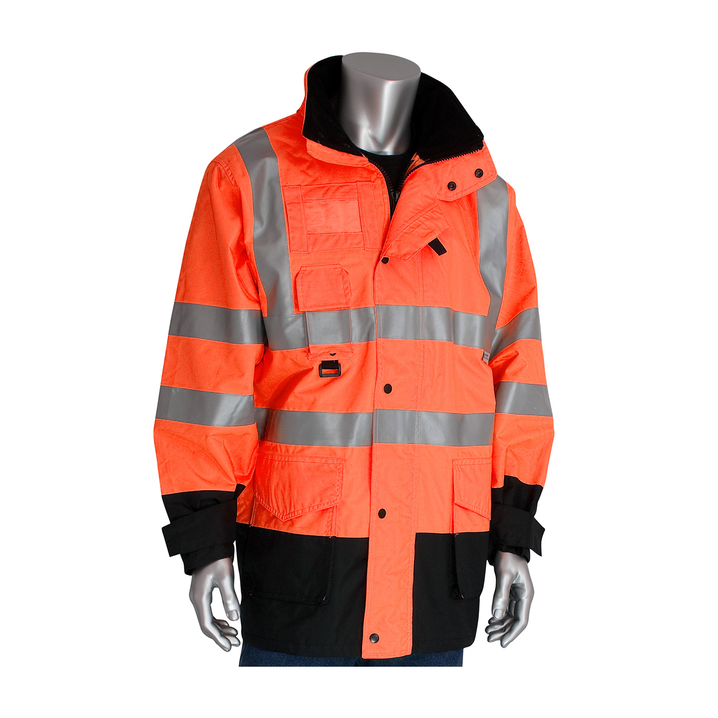 ANSI Type R Class 3 7-in-1 All Conditions Coat with Inner Jacket and Vest Combination, Hi-Vis Orange, 2XL