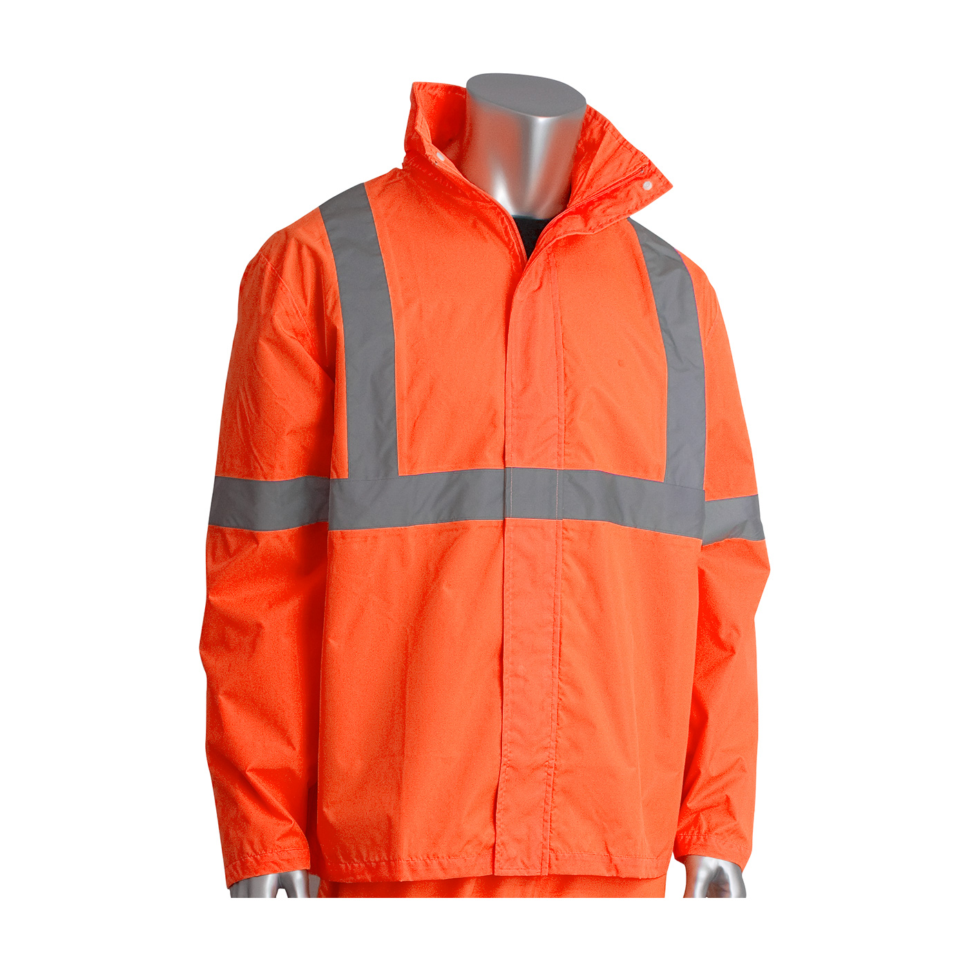 ANSI Type R Class 3 Two-Piece Value Rainsuit Set, Hi-Vis Orange, S-M