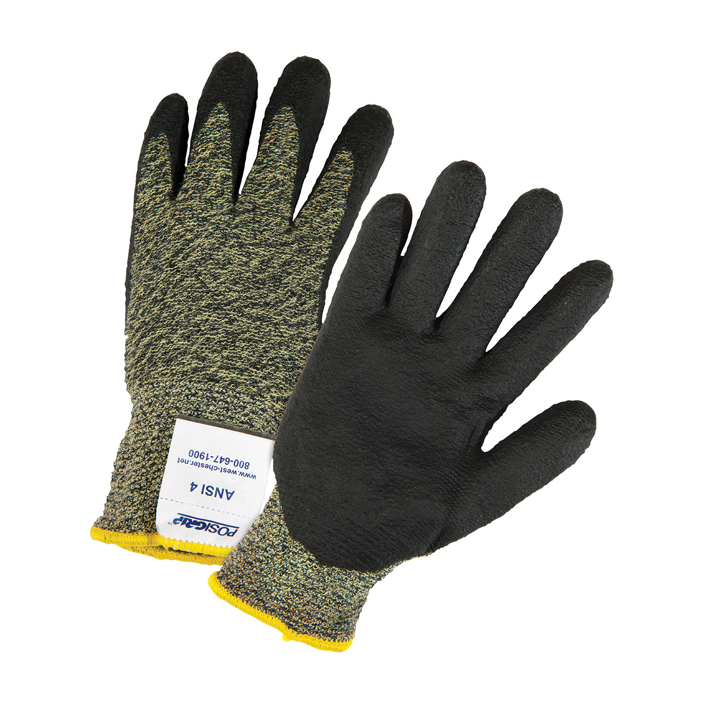 Seamless Knit Aramid Blended Antimicrobial Glove with Nitrile Coated Foam Grip on Palm & Fingers, Green, 2XL