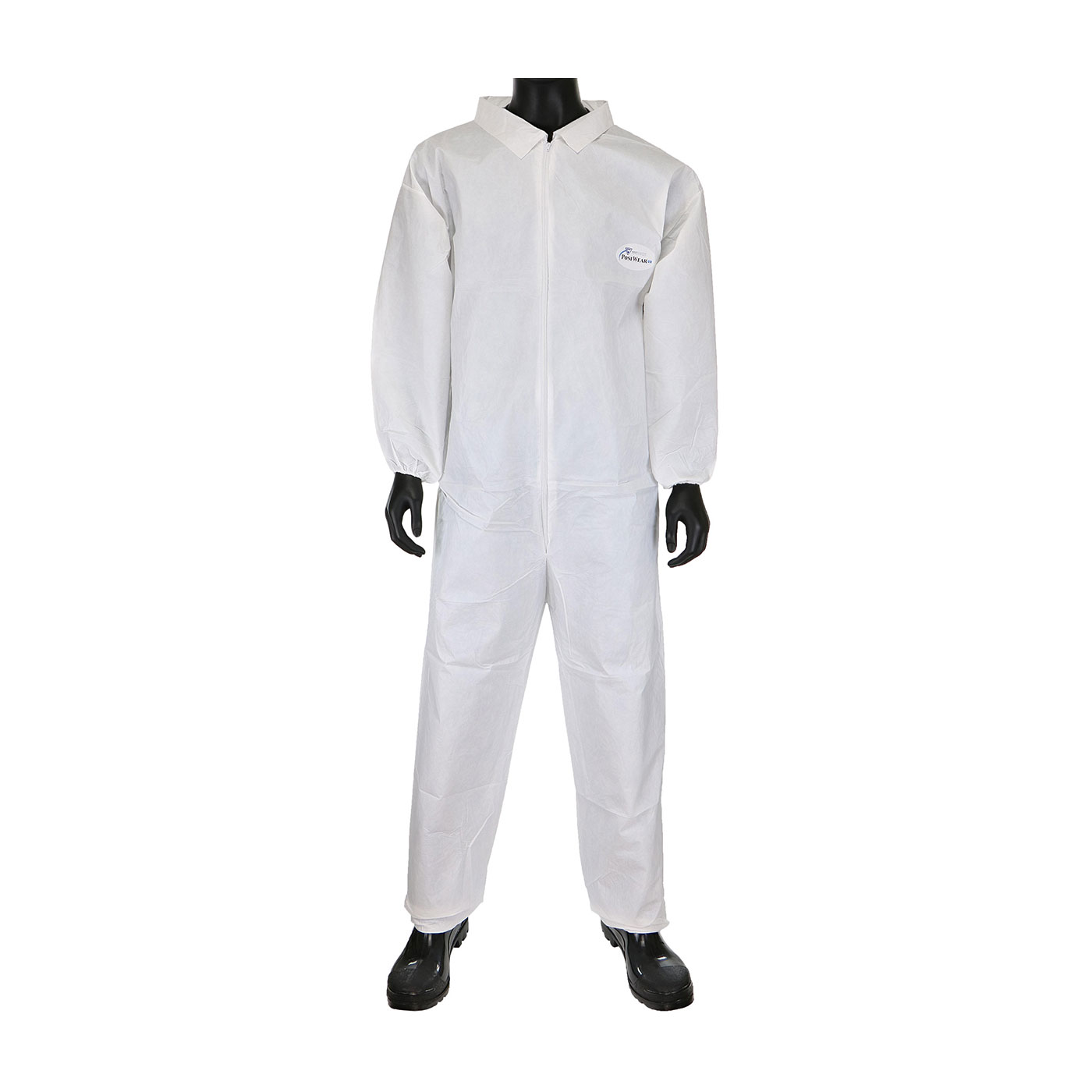 PosiWear UB Coverall with Elastic Wrist & Ankle, White, L