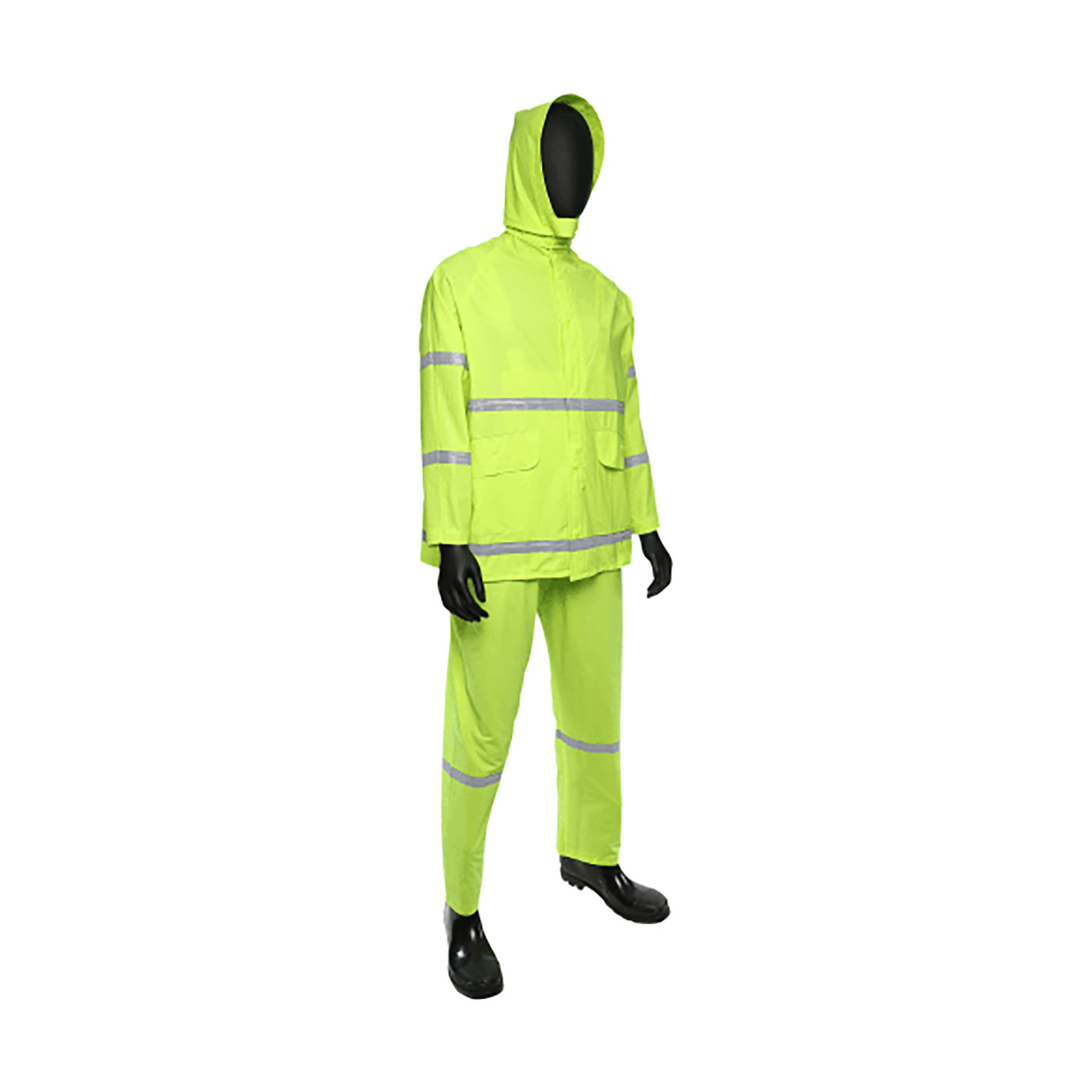 ANSI Type O Class 1 Three-Piece Rainsuit - 0.35mm, Hi-Vis Yellow, L