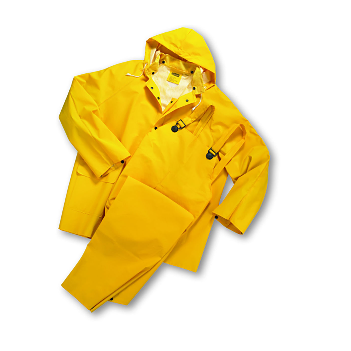 FR Treated Three-Piece Rainsuit - 0.35mm, Yellow, M