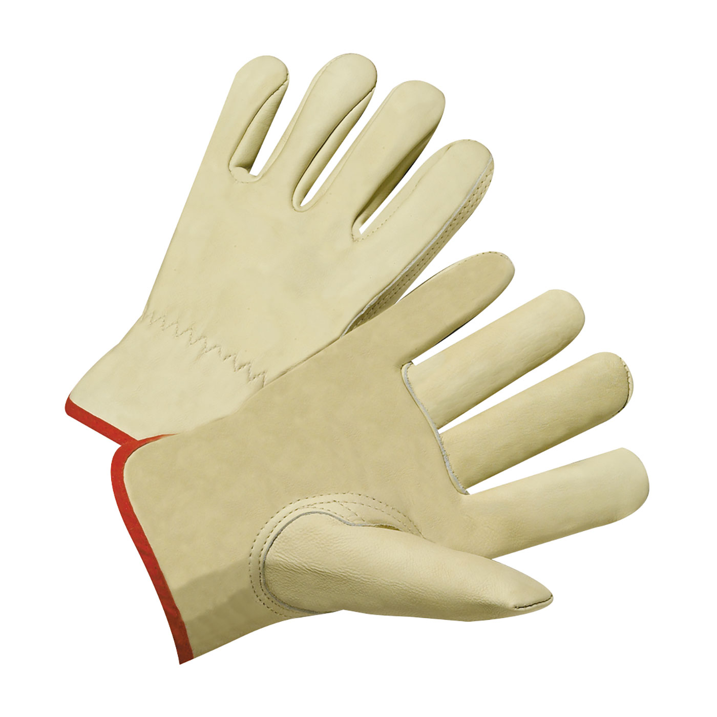 Select Grade Top Grain Cowhide Leather Drivers Glove - Keystone Thumb, Natural, L