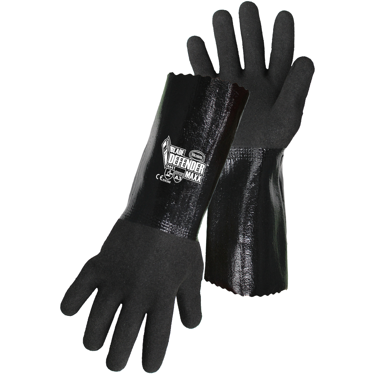 Sandy Nitrile Blend Coated Glove with HPPE Blended Liner and Non-Slip Grip - 12", Black, 2XL