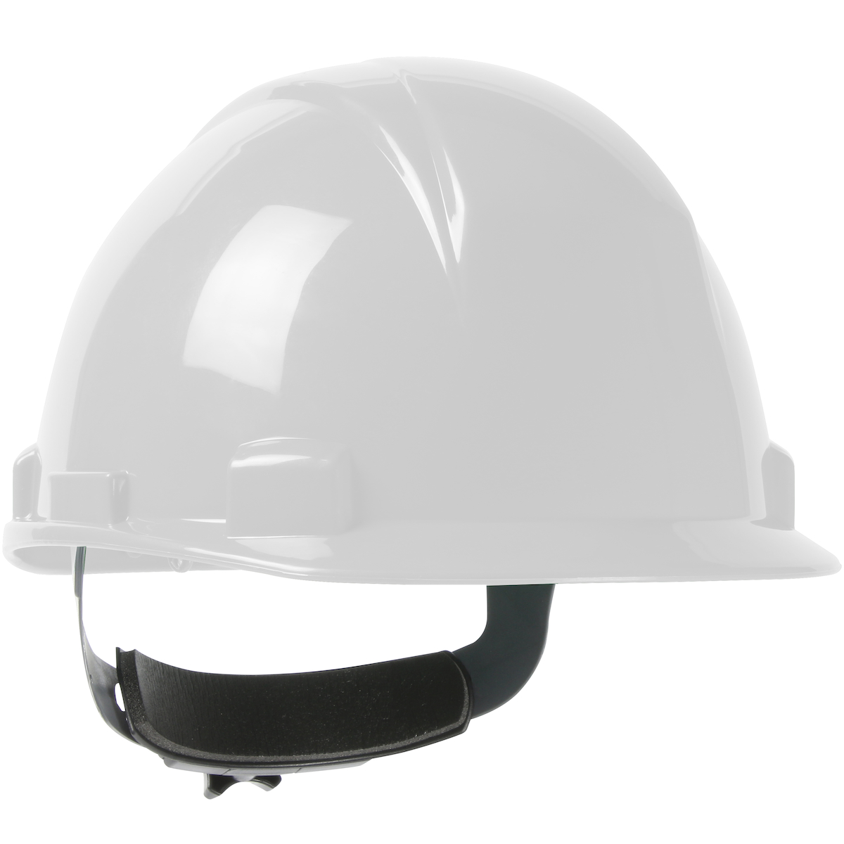 Short Brim, Cap Style Hard Hat with HDPE Shell, 4-Point Textile Suspension and Wheel Ratchet Adjustment, White, OS