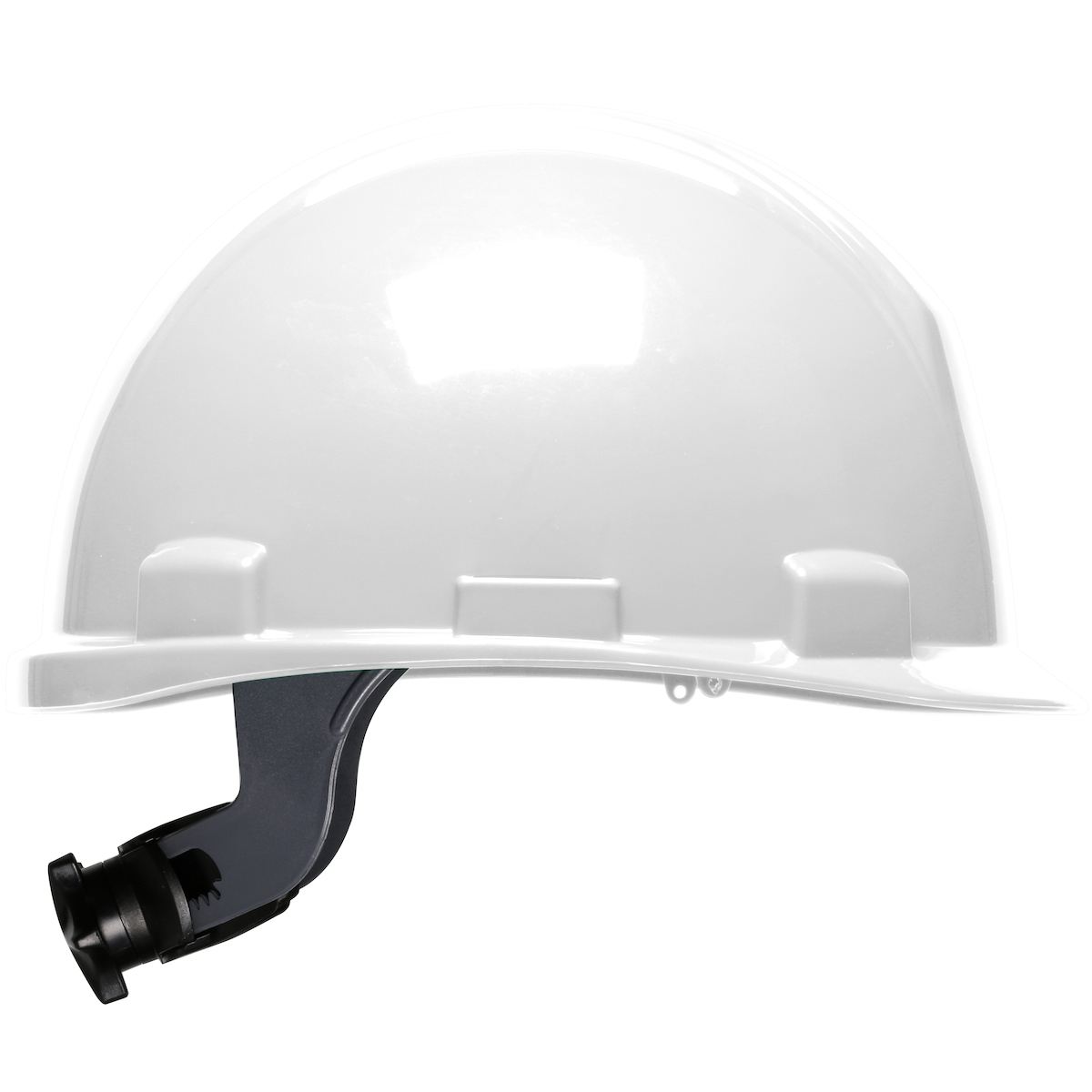 Short Brim, Cap Style Hard Hat with HDPE Shell, 4-Point Textile Suspension and Wheel Ratchet Adjustment, White, OS