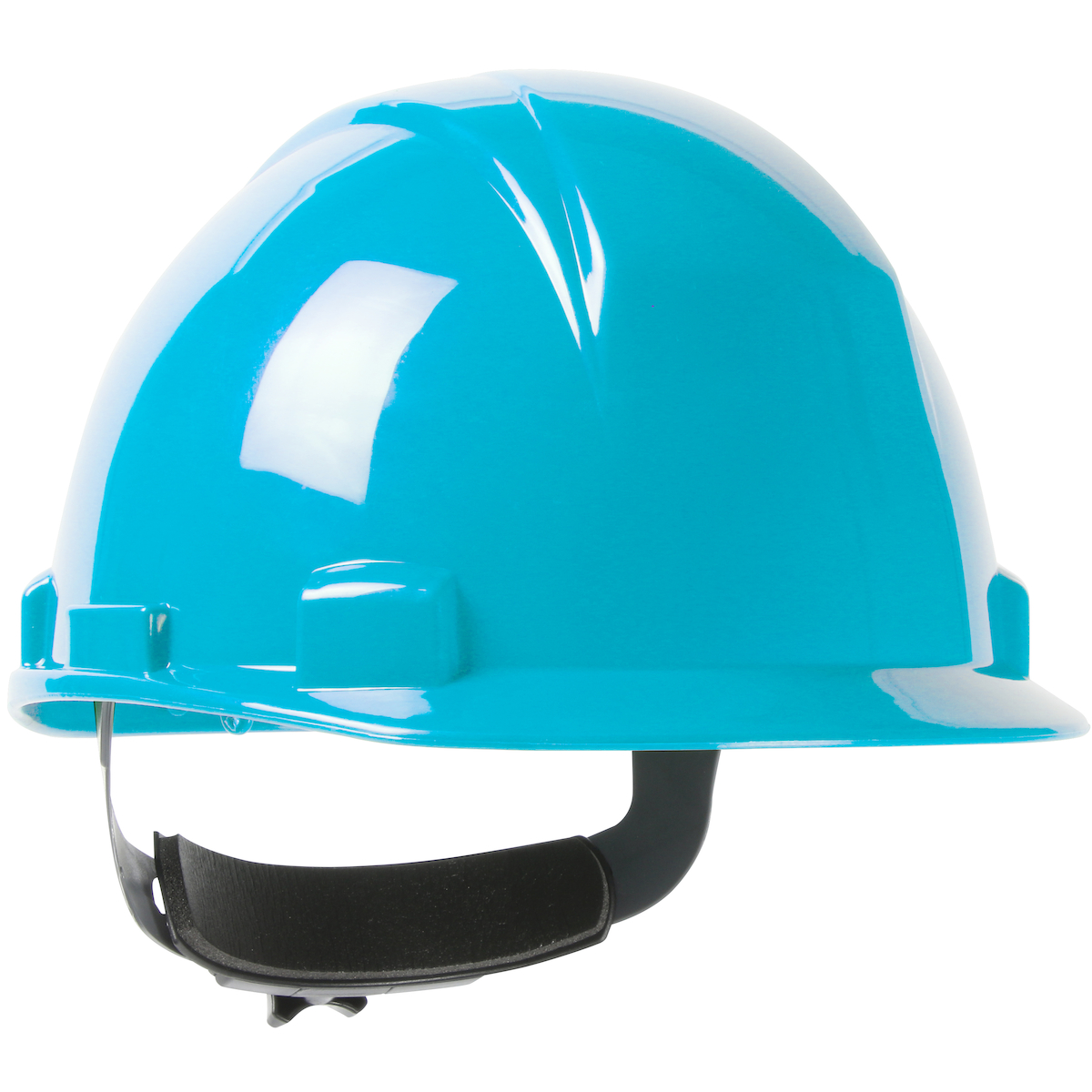 Short Brim, Cap Style Hard Hat with HDPE Shell, 4-Point Textile Suspension and Wheel Ratchet Adjustment, Light Blue, OS