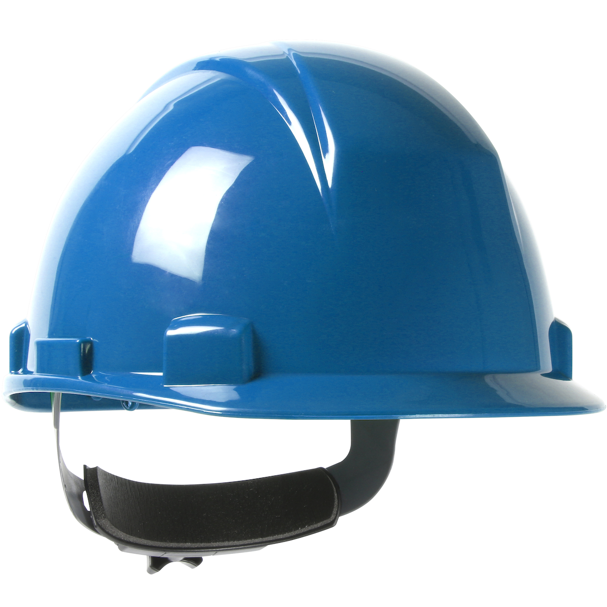 Short Brim, Cap Style Hard Hat with HDPE Shell, 4-Point Textile Suspension and Wheel Ratchet Adjustment, Sky Blue, OS