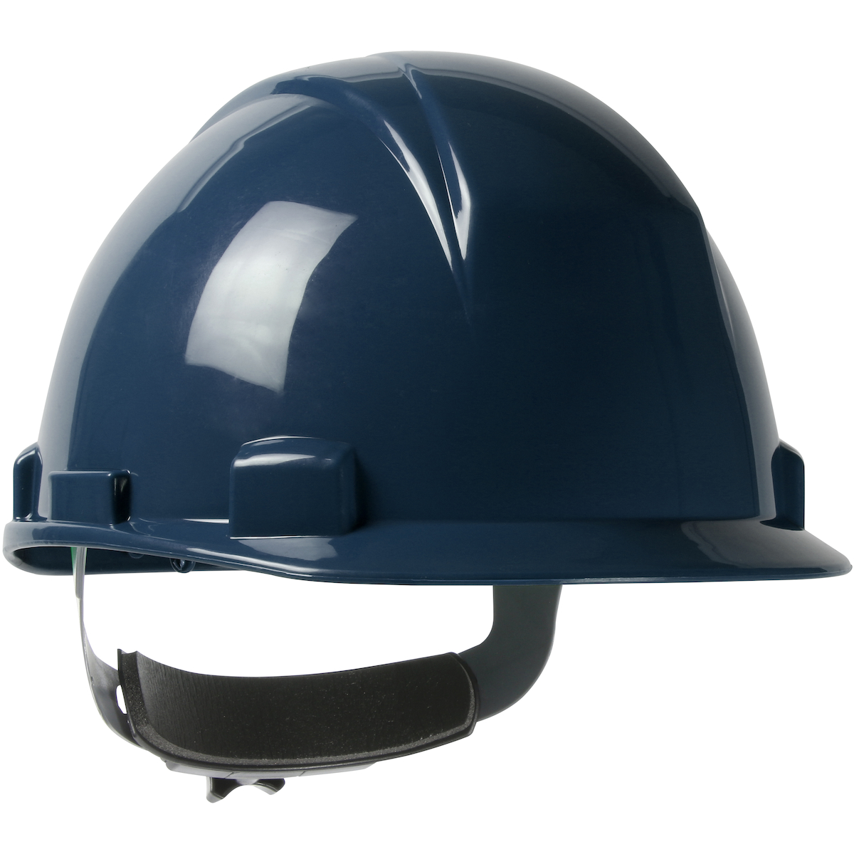 Short Brim, Cap Style Hard Hat with HDPE Shell, 4-Point Textile Suspension and Wheel Ratchet Adjustment, Navy, OS