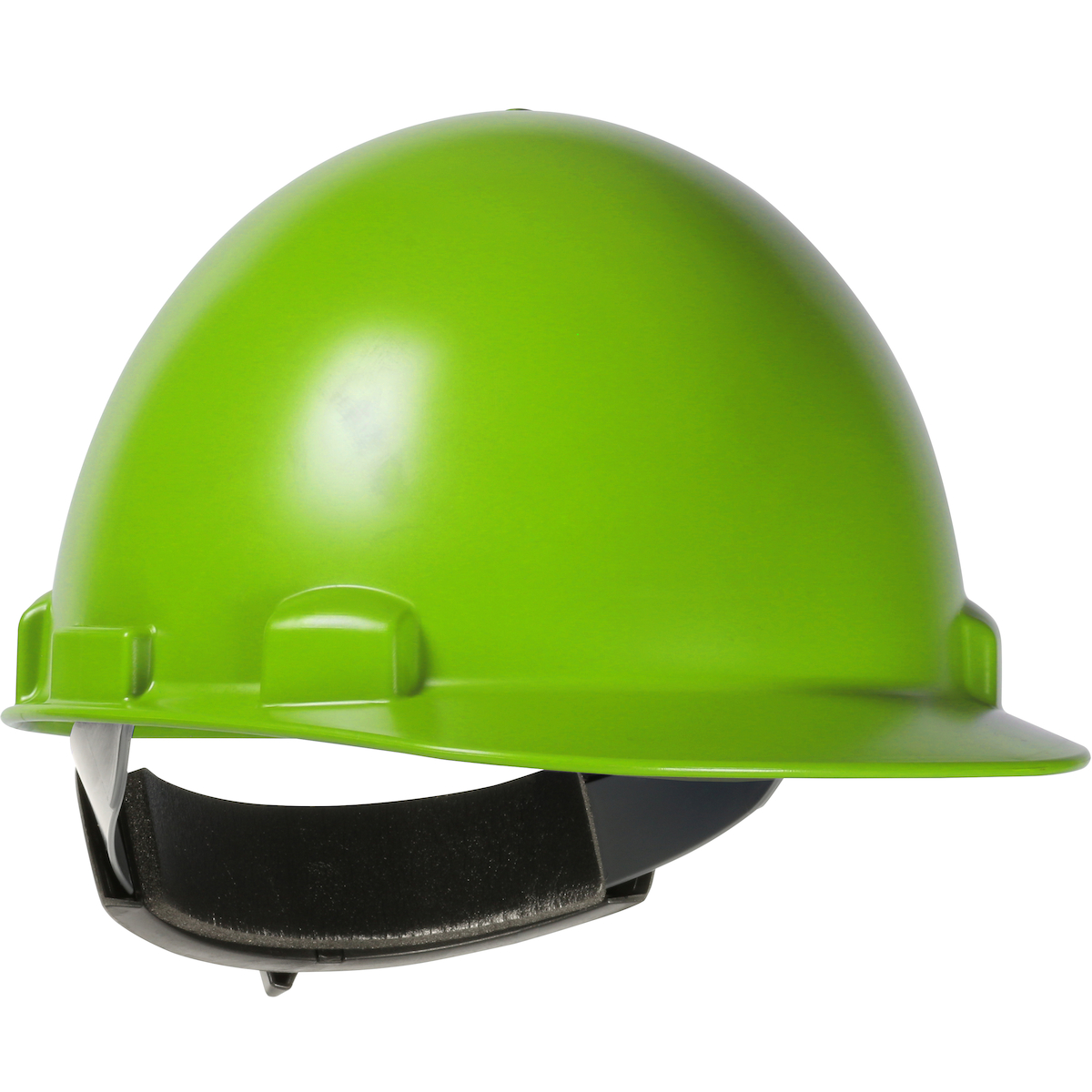 Cap Style Smooth Dome Hard Hat with Polycarbonate Shell, 4-Point Textile Suspension and Swing Wheel-Ratchet Adjustment, Lime, OS