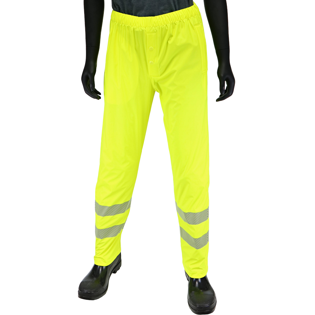 Class E Waterproof Breathable Rain Pants, Hi-Vis Yellow, 2XL