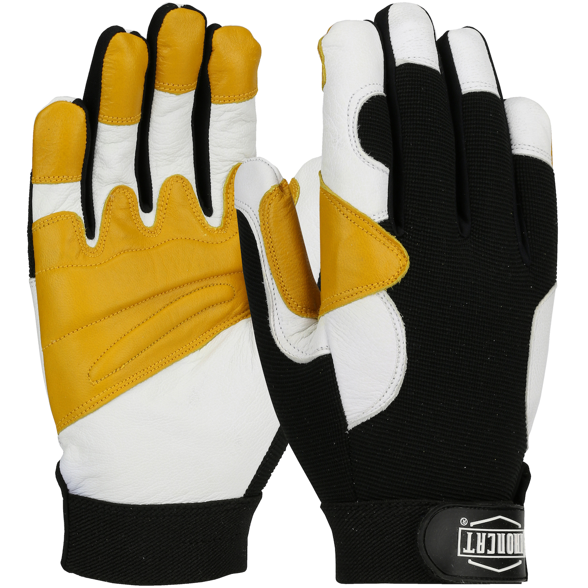 Ironcat® Ironcat® Reinforced Heavy Duty Top Grain Goatskin Leather Palm Glove with Spandex Back