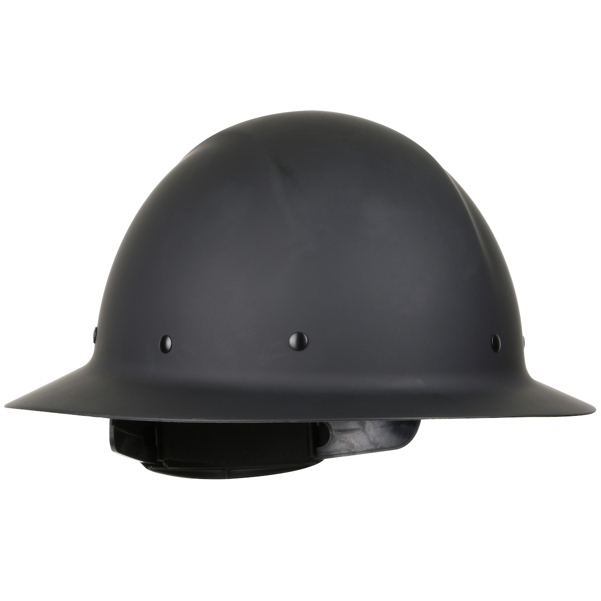 Wolfjaw™ Full Brim Smooth Dome Hard Hat with Fiberglass Resin Shell, 8-Point Riveted Textile Suspension and Wheel-Ratchet Adjustment